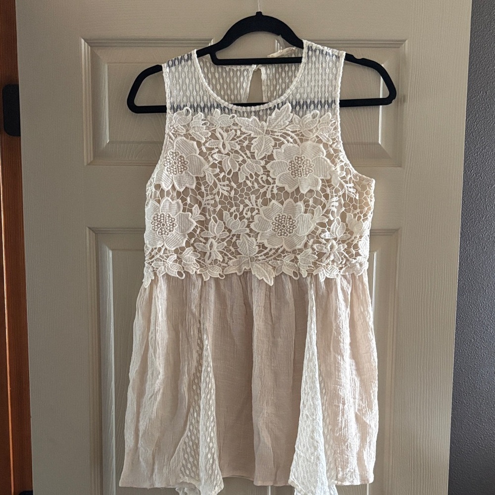 Boho Lace Floral Tank Top